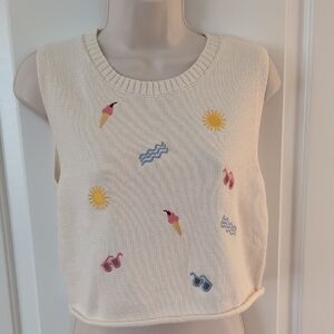 Bouffants & Broken Hearts Summer Themed Sweater Vest